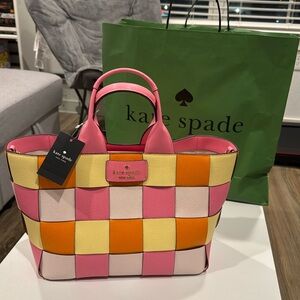 Kate Spade Basket Woven Pebbled Leather Tote
